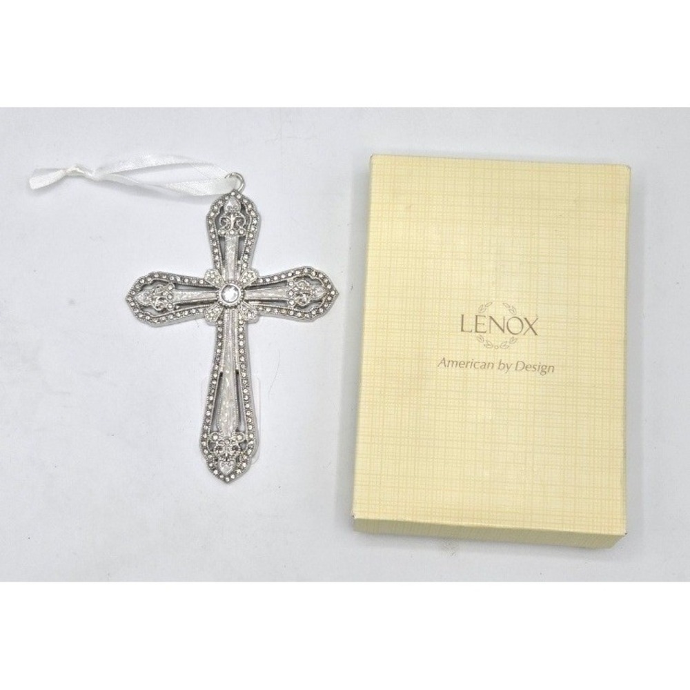 Lenox American by Design Jeweled‎ Silver-Tone Cross Ornament